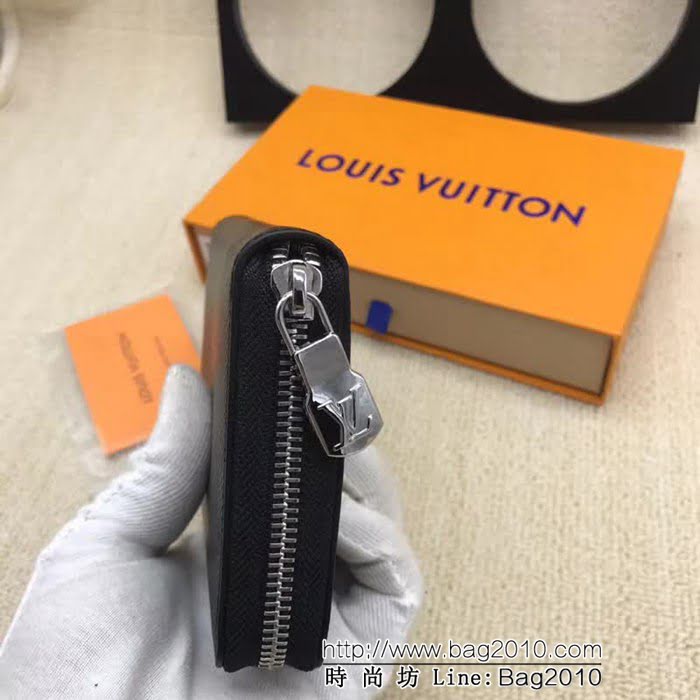 路易威登LV頂級原單 M60017十字紋DamierGraphite帆布男士豎款拉鏈錢夾 ZY1095